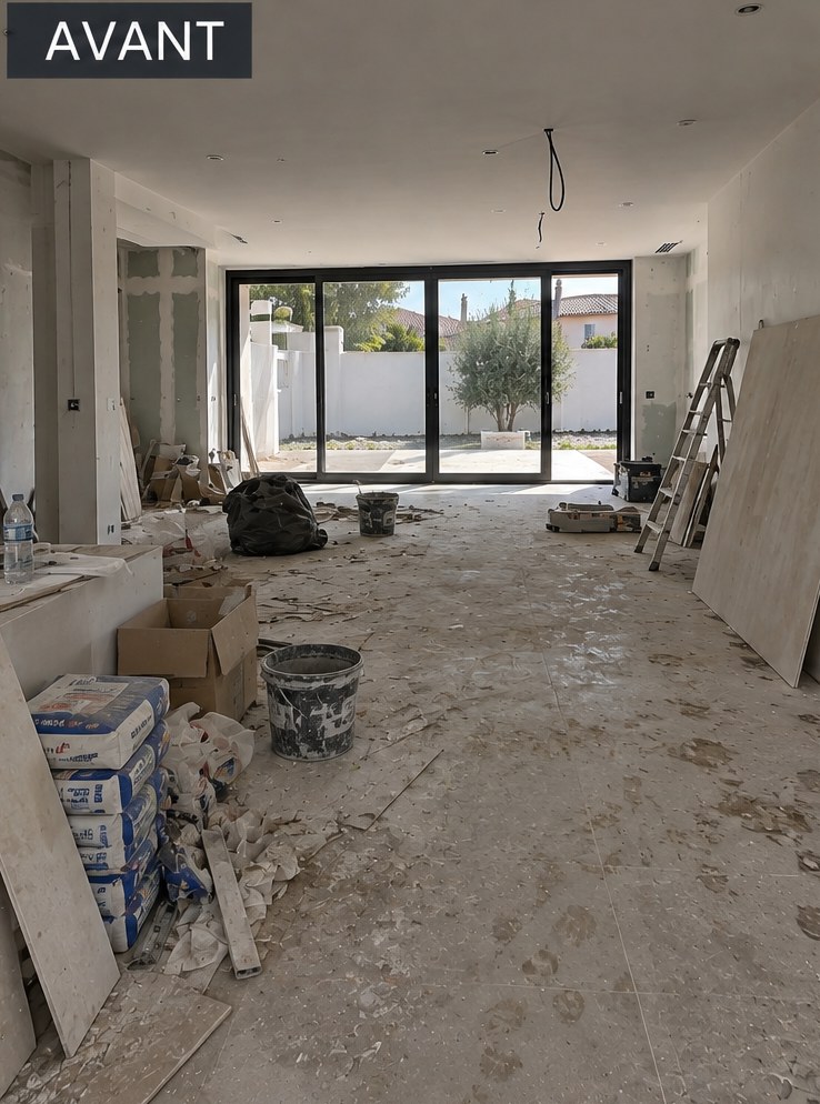 Après chantier avant nettoyage