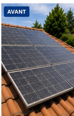 Panneaux solaires avant nettoyage