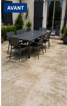 Terrasse avant nettoyage